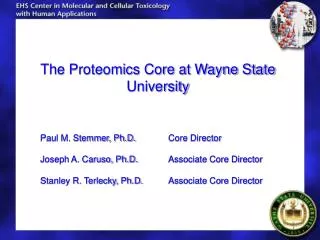 The Proteomics Core at Wayne State University