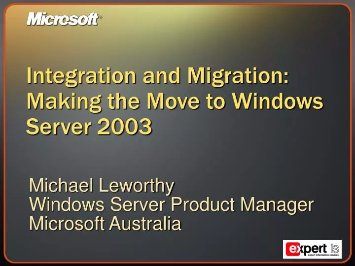 integration and migration making the move to windows server 2003