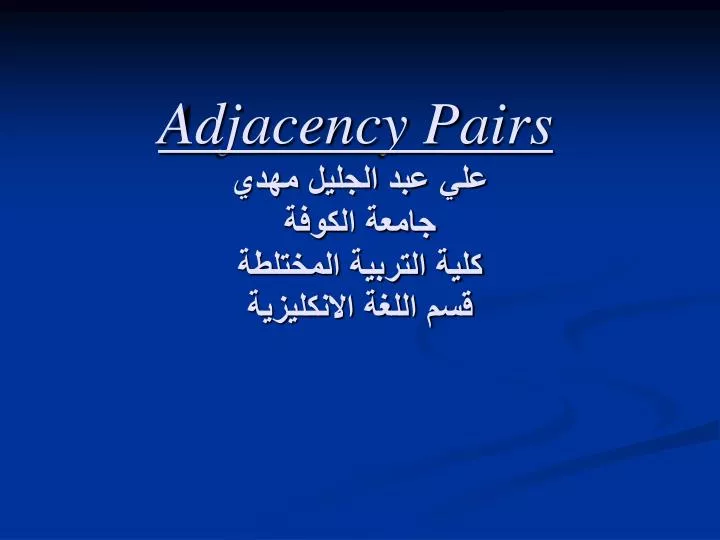 adjacency pairs