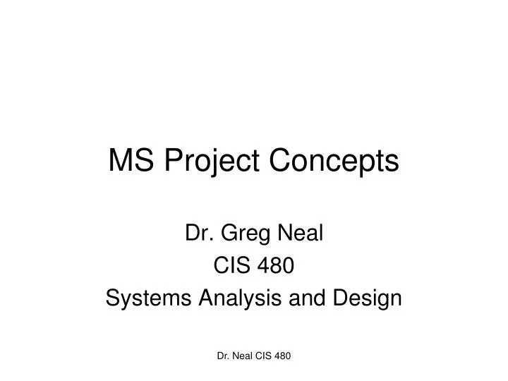 ms project concepts