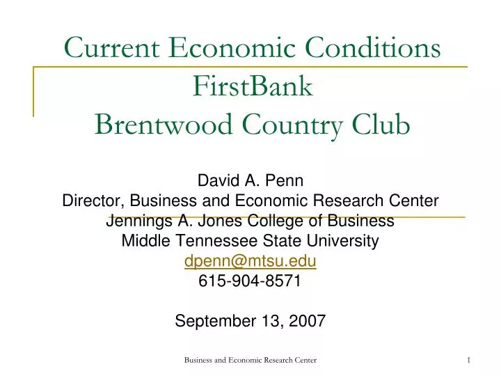current economic conditions firstbank brentwood country club