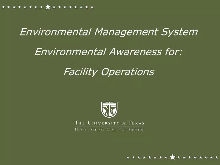 environmental management system environmental awareness for facility operations
