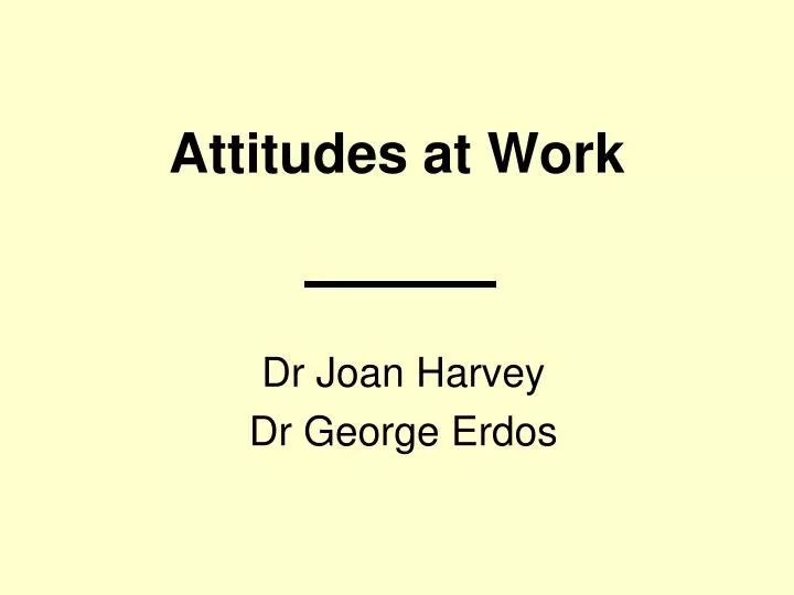 attitudes at work