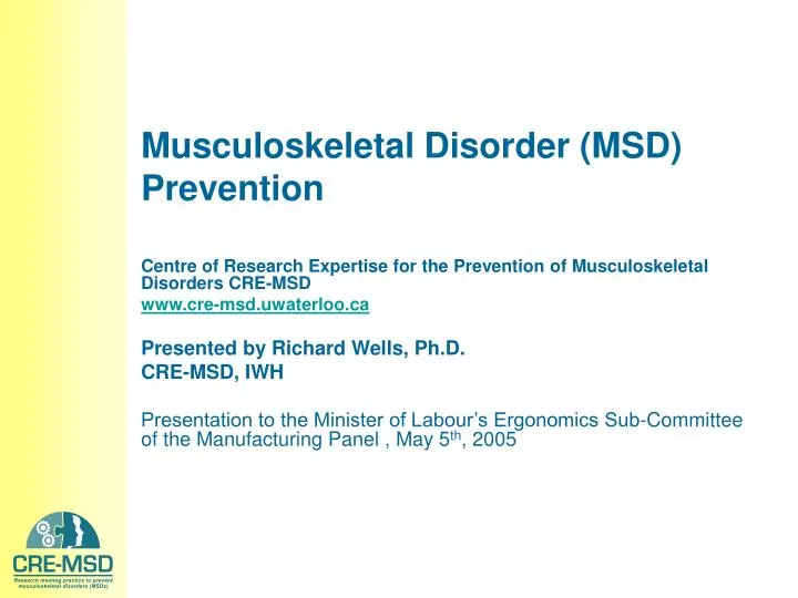 musculoskeletal disorder msd prevention
