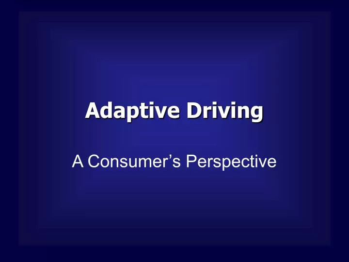 adaptive driving