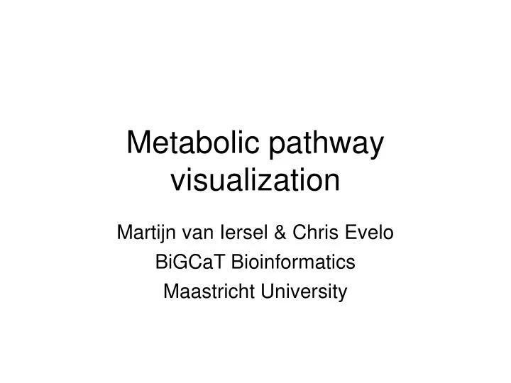 martijn van iersel chris evelo bigcat bioinformatics maastricht university