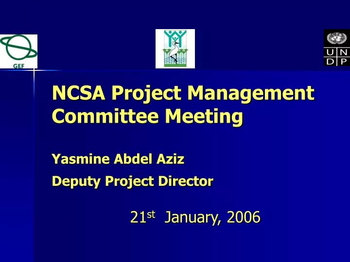 ncsa project management committee meeting yasmine abdel aziz deputy project director
