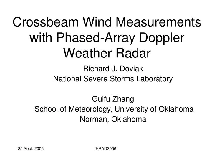 crossbeam wind measurements with phased array doppler weather radar