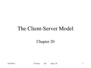The Client-Server Model