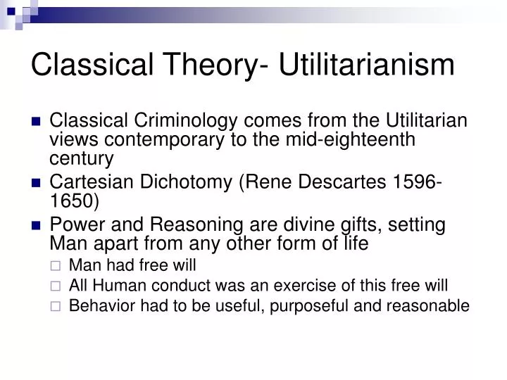 classical theory utilitarianism