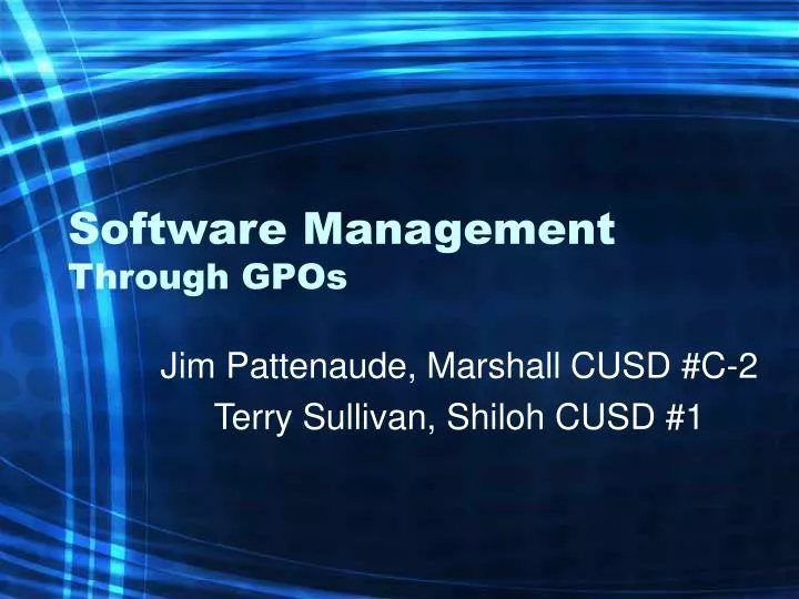 software management through gpos