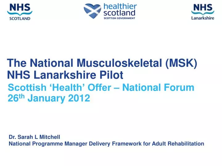 the national musculoskeletal msk nhs lanarkshire pilot