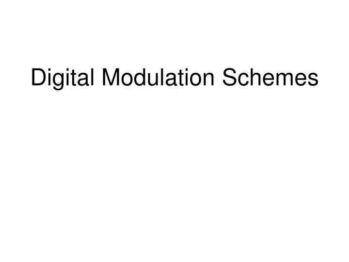 digital modulation schemes