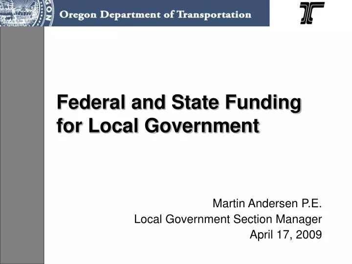 federal and state funding for local government