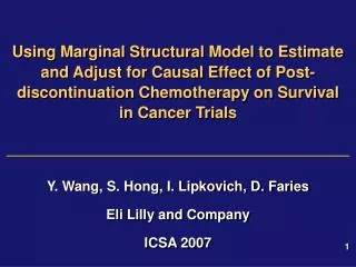 Using Marginal Structural Model to Estimate and Adjust for Causal Effect of Post-discontinuation Chemotherapy on Surviva