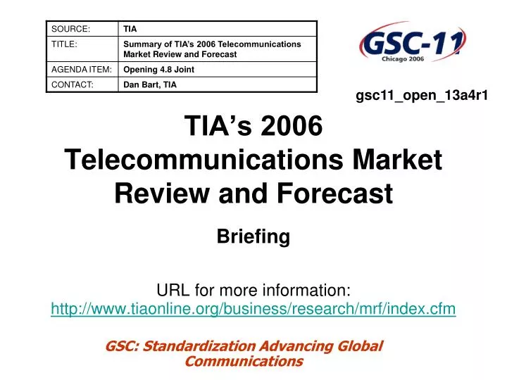 tia s 2006 telecommunications market review and forecast