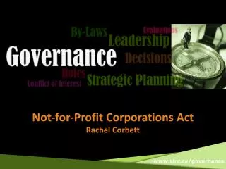 Not-for-Profit Corporations Act Rachel Corbett
