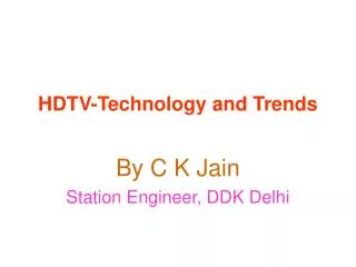 HDTV-Technology and Trends