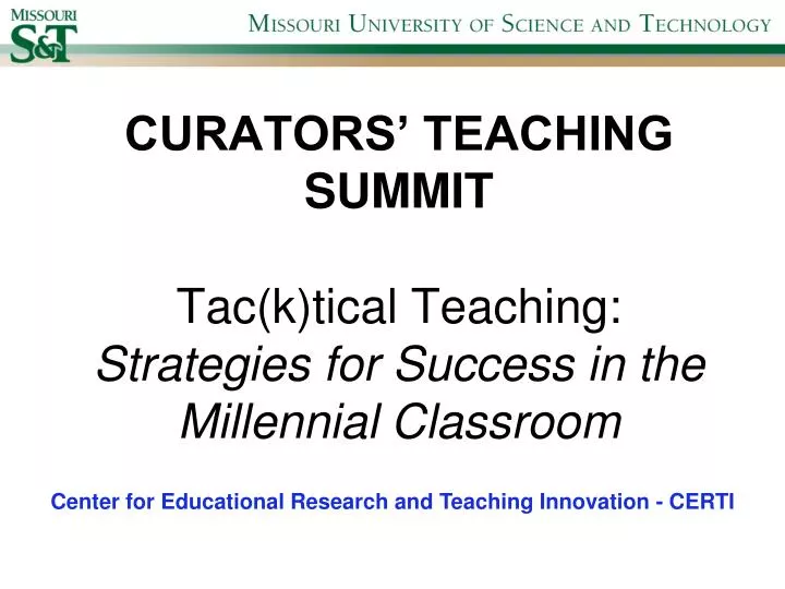 curators teaching summit tac k tical teaching strategies for success in the millennial classroom