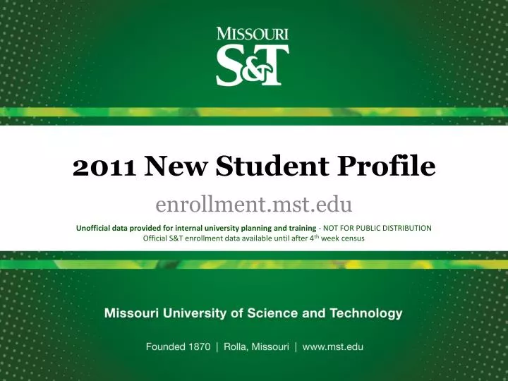 2011 new student profile