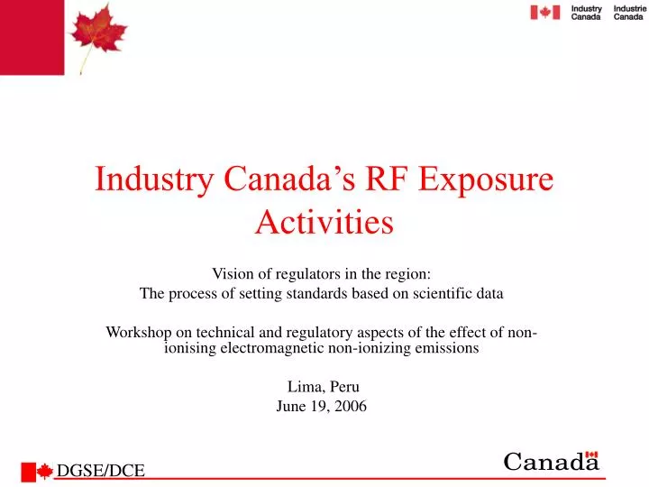 industry canada s rf exposure activities