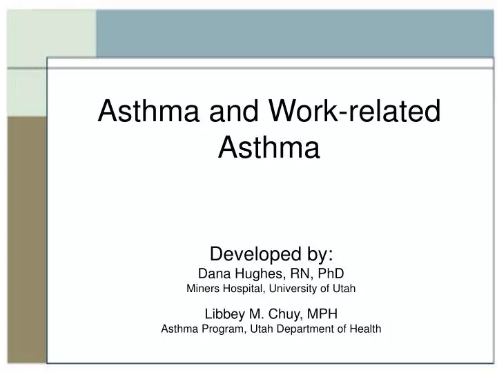asthma and work related asthma