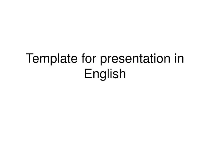 template for presentation in english