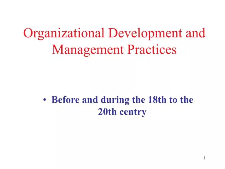 organizational development and management practices