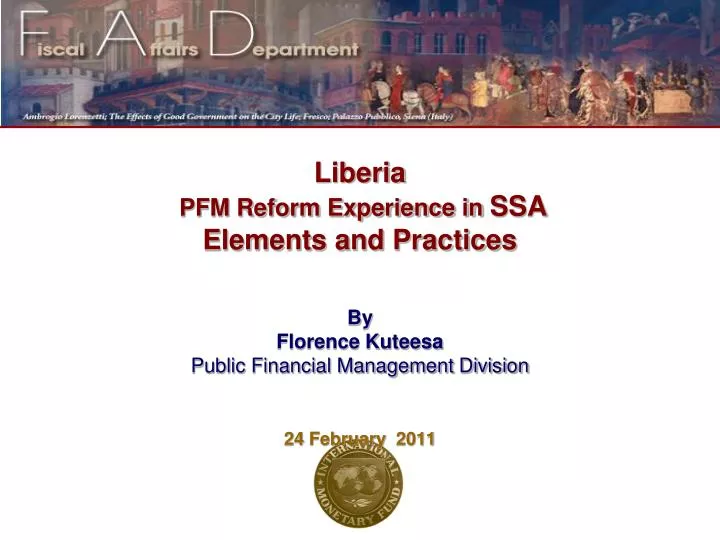 liberia pfm reform experience in ssa elements and practices