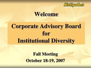 Corporate Advisory Board for Institutional Diversity