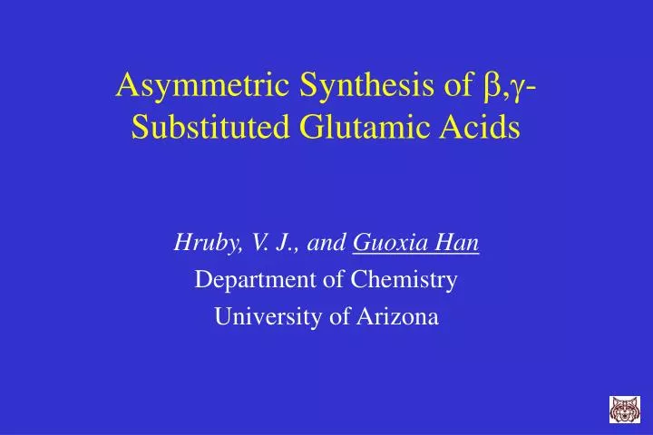 asymmetric synthesis of b g substituted glutamic acids