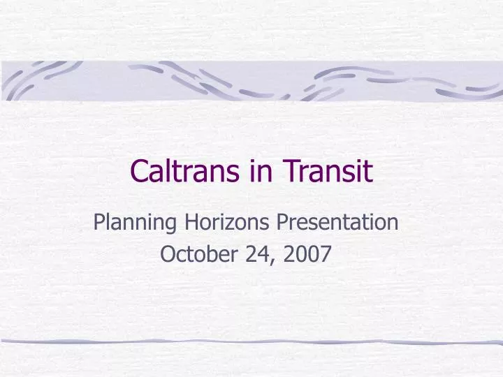 caltrans in transit