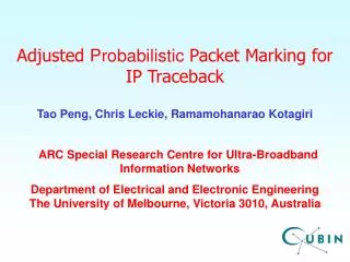 Adjusted Probabilistic Packet Marking for IP Traceback