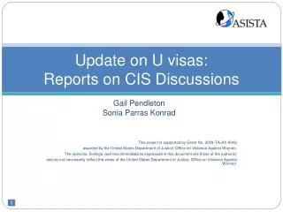 Update on U visas: Reports on CIS Discussions