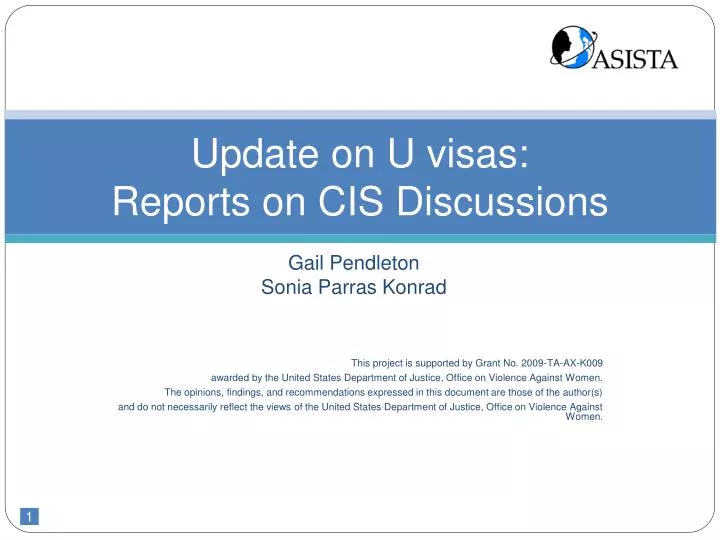 update on u visas reports on cis discussions
