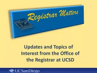 Registrar Matters