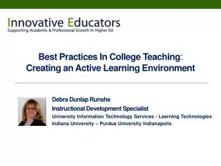 Best Practices In College Teaching : Creating an Active Learning Environment
