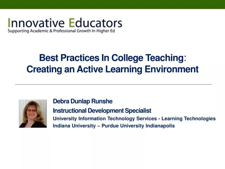 best practices in college teaching creating an active learning environment