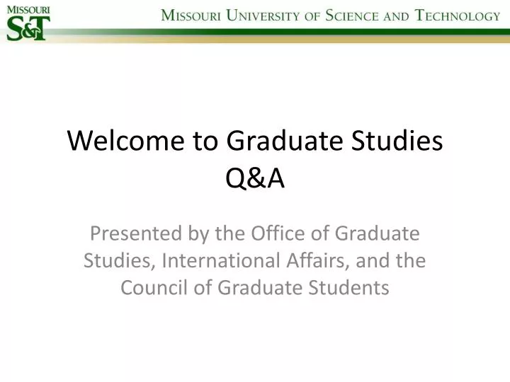 welcome to graduate studies q a