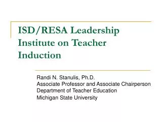 ISD/RESA Leadership Institute on Teacher Induction