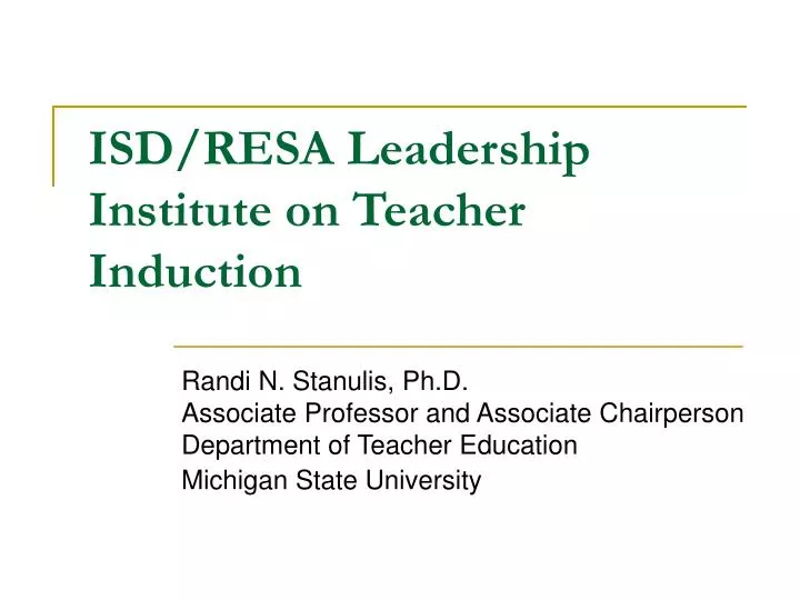 isd resa leadership institute on teacher induction
