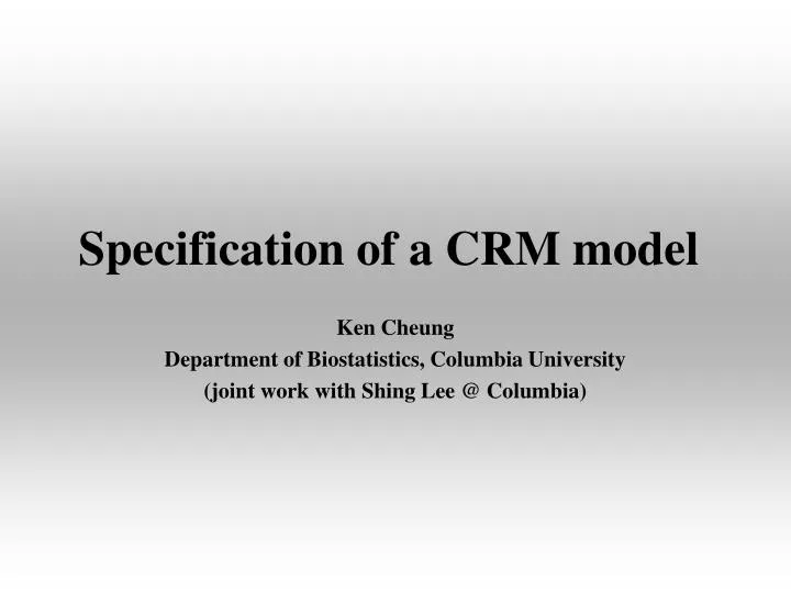 specification of a crm model