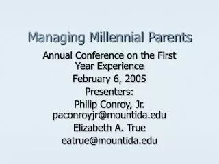 Managing Millennial Parents