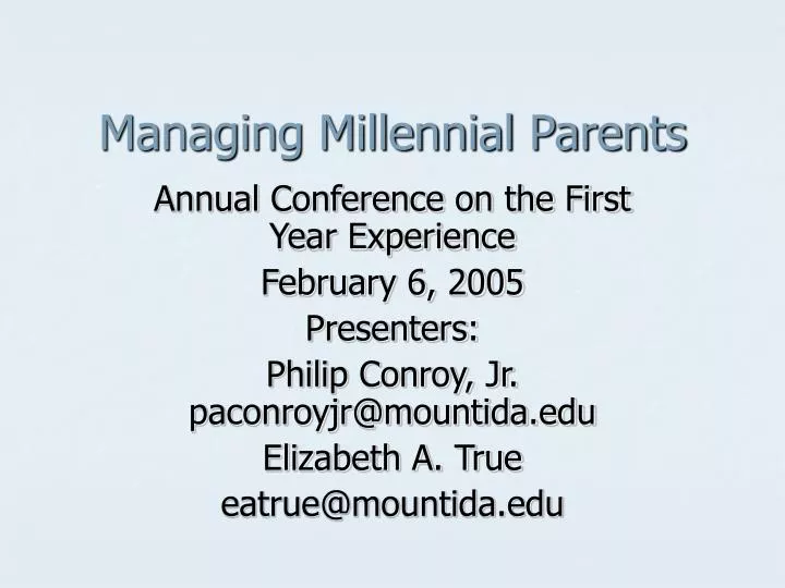 managing millennial parents