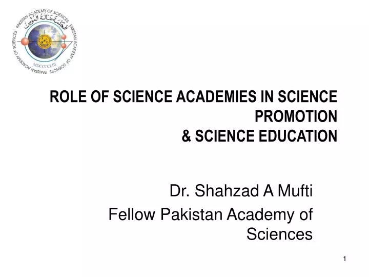 role of science academies in science promotion science education