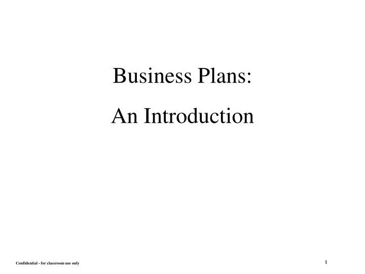 business plans an introduction