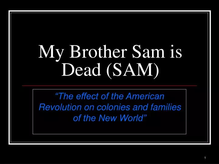 my brother sam is dead sam