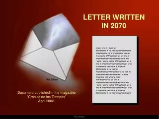 LETTER WRITTEN IN 2070