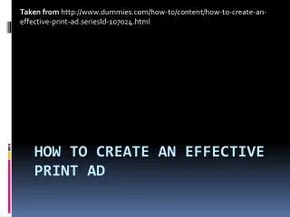 How to Create an Effective Print Ad