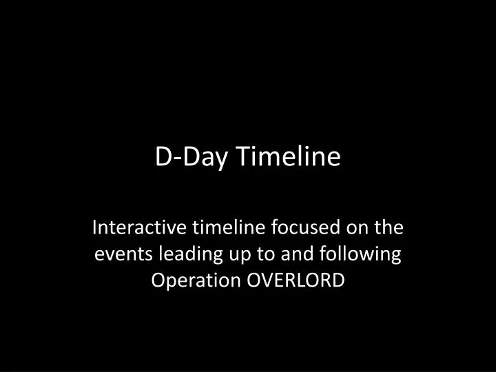 d day timeline